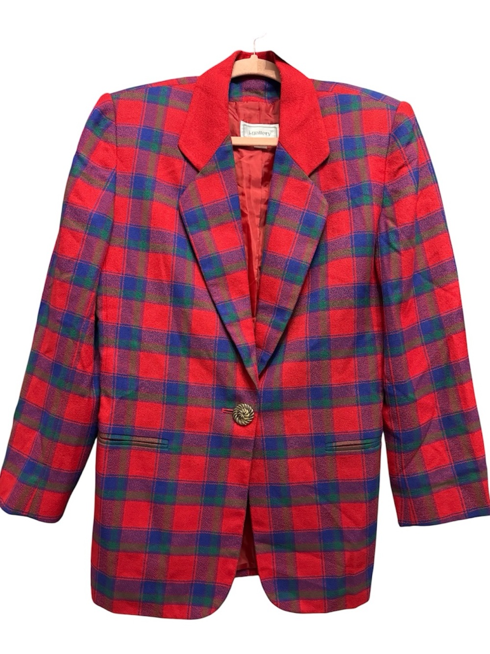 1980s J Gallery Plaid Blazer